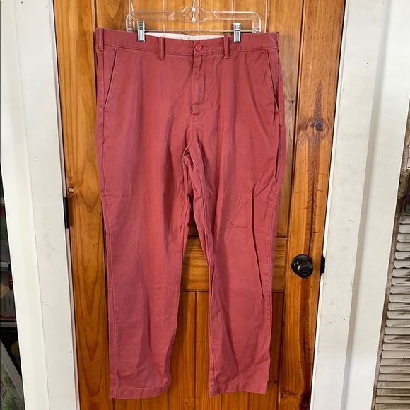J. Crew Other - JCrew Factory Mens Light Brick Red Flat Front Chino Cotton Pants 38x32
